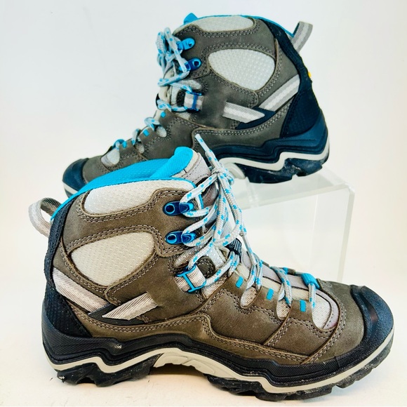 KEEN Big Kid Women's Gray Blue Durand Mid Waterproof Hiking Boots 5.5 EU 35.5 - Picture 4 of 11